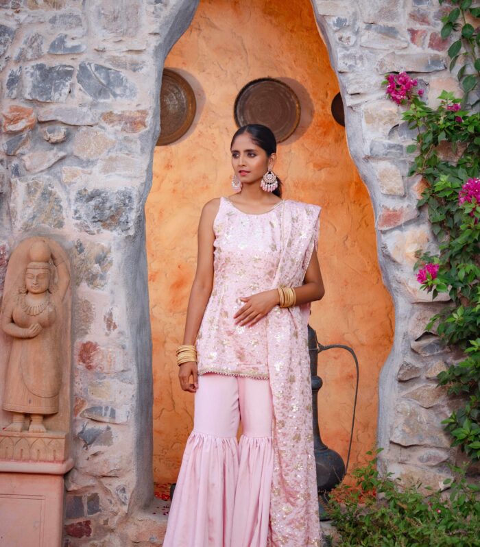 DILBARO PINK-A-BOO / IN LOVE KURTA GHARARA SET