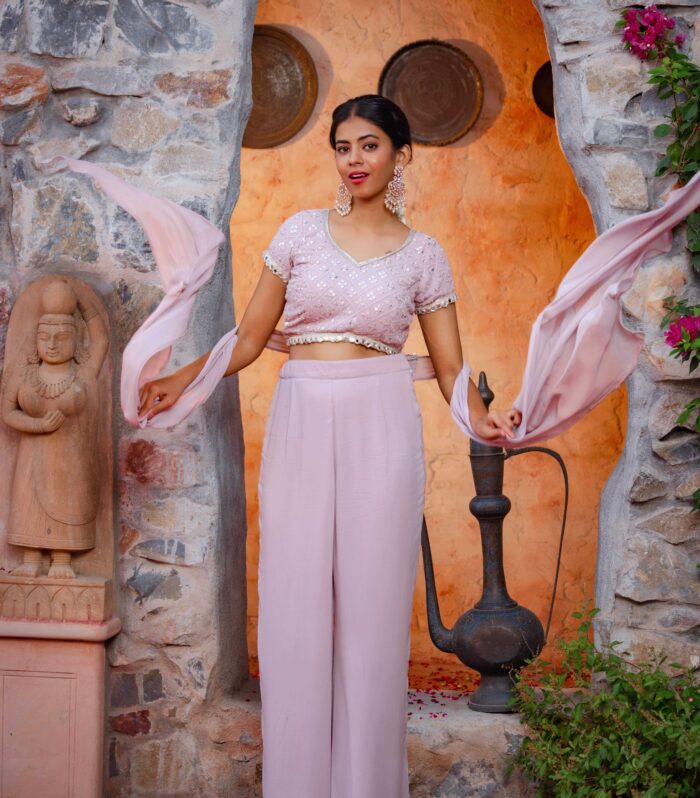 DILBARO LA LA LOVELY SHARARA SET