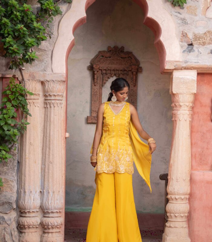 DILBARO HALDI KURTA SHARARA SET